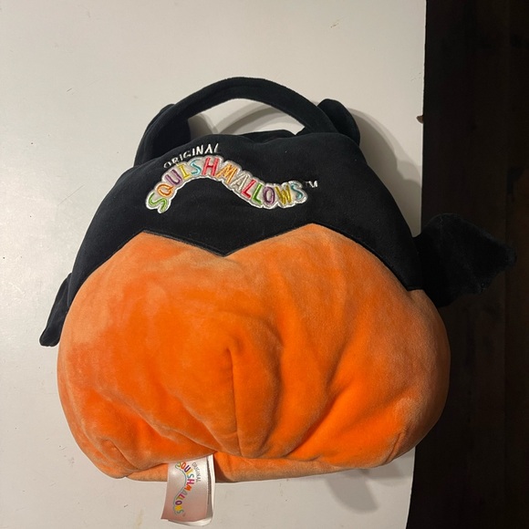 RARE Squishmallows Emily The Bat in Pumpkin Halloween Treat Pail Basket - Picture 3 of 9